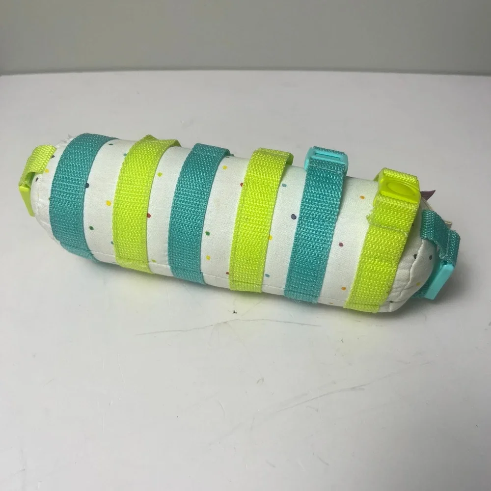 Lovevery Buckle Barrel Toddler Toy White Teal Sensory Fine Motor Montessori